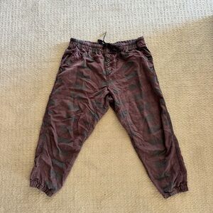 1x Anthropologie baggy purple and black pants